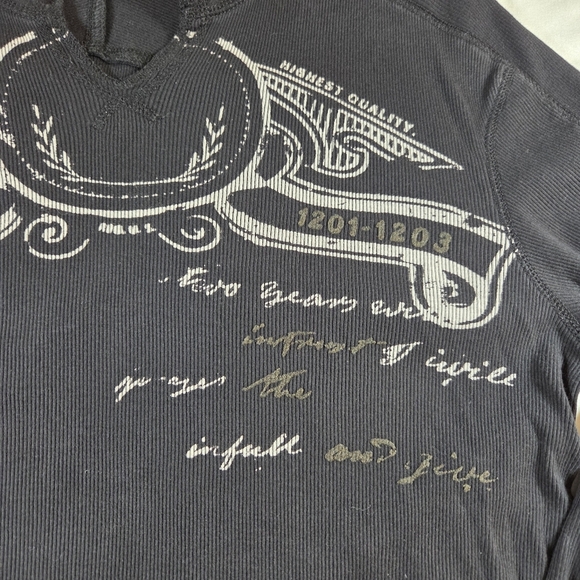 Guess Retro Style Men's Long Sleeve Tee Black Size L - Picture 5 of 7